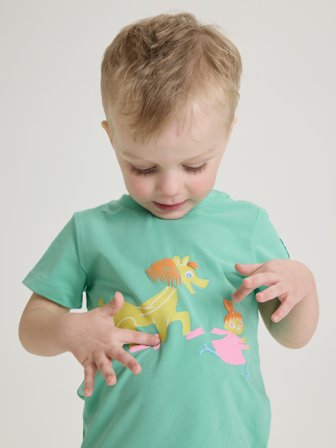 Polarn O. Pyret - Moomin T-shirt - 110 - Childrenswear - green
