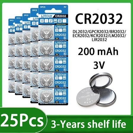 5-100PK CR2032 Møntcelle CR 2032 DL2032 BR2032 KCR2032 Batteri Bilfjernbetjening Legetøj Møntcelleelektronik