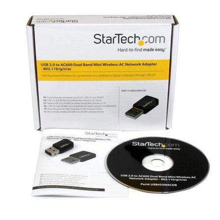 StarTech USB 2.0 AC600 Mini Dual Band Wireless-AC Network Adapter - 1T1R 802.11ac WiFi Adapter - 2.4GHz / 5GHz USB Wireless (USB433WACDB) -