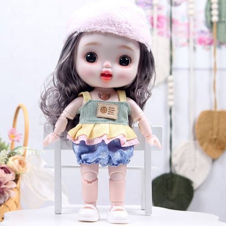 28 cm Morsom Ansiktsdukke - Søtt og Sært Uttrykk, Klemmbar Samleleke, Flott Gave til Barn