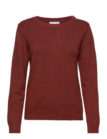 Viril O-Neck L/S Knit Top Brown Vila