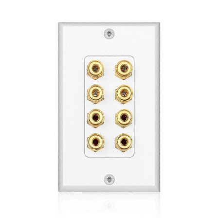 8-porters høyttaler veggplate hjemmekino veggplate lydpanel for 4 høyttalere