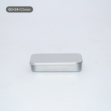 Metall rektangulär tom mini plåtlåda plåt Push Candy Pill C