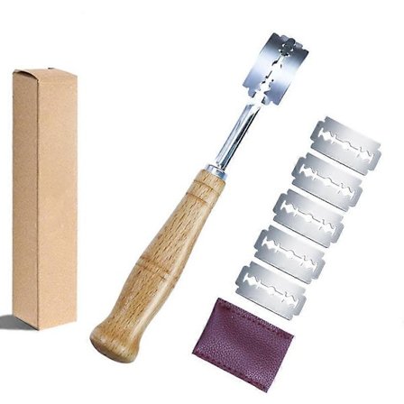 Bagarkniv och 10 st Blad, Grignette BakerScarifier Brödkniv Brödrakhyvelhållare Bagare, för att repa Bröd Scarifier Bageritillbehör
