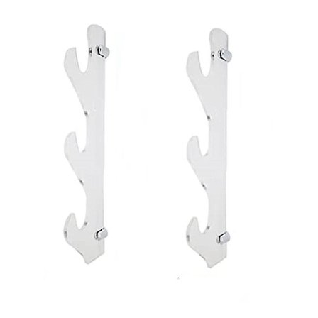 Väggmonterad tre-stegs samurai-svärdhållare i akryl, transparent