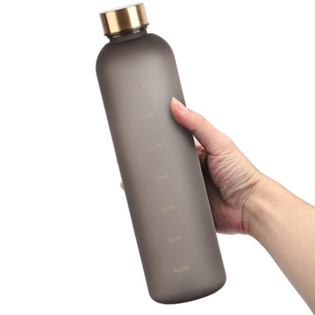 1000 ml utomhus sportvattenflaska med frostad yta och stor kapacitet