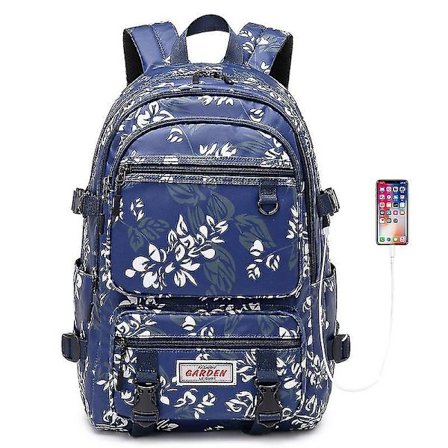 Women Men Floral Waterproof Usb Laptop Backpack,travel School Bookbag