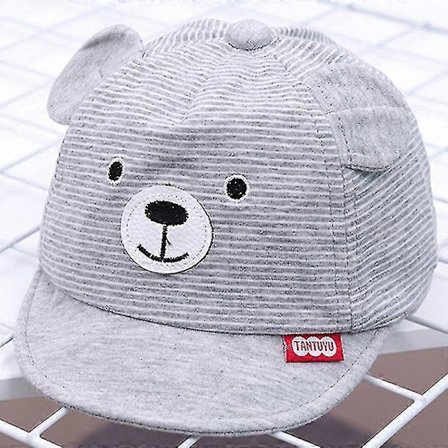 Baby Gutt Jente Tegneserie Bjørn Øre Baseball Caps Småbarn Barn Stripet Lue