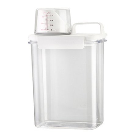 Vaskepulver opbevaringstank Forsegling Vaskepulver dispenser med håndtag - 1800ml