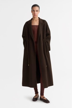 Soft Goat - Drawstring coat - XL - Mocha