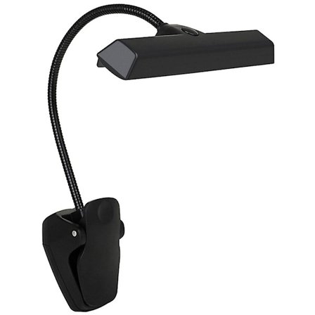 Musikboglampe med klips - LED-lys USB-musikklampe - klaverlampe - læselampe (21,00 x 9,00 x 6,00 cm, sort)