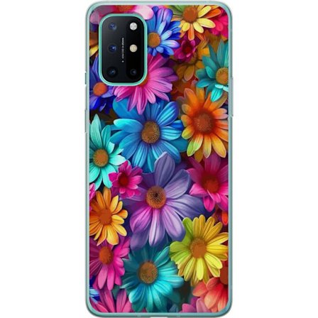 Kompatibel Mobilcover til OnePlus 8T Gerbera Blomster Farverigt Dekoration Blomstmotiv Populær Hjemmeindretning Farverig Vægkunst Design