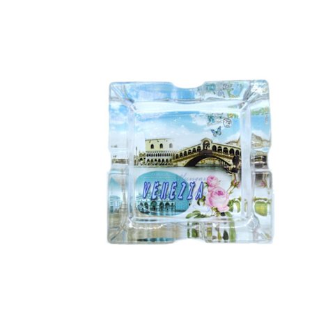 Askfat i Glas Städer Venezia