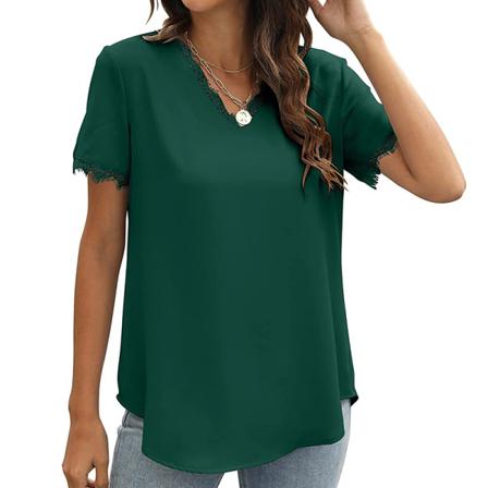 Kortärmad T-shirt För Kvinnor V-ringad S