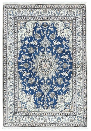 143X208 Tapis D'orient Naïn Gris Foncé/Gris (Laine, Perse)