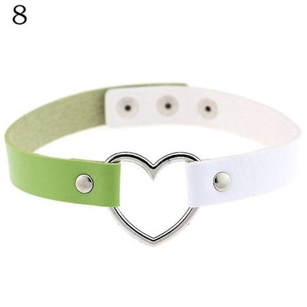 2020 Mode Pu Läder Heart Choker Halsband Dam Chocker Halsband Punk Statement Smycken Collier Bröllop Brud Smycken Present