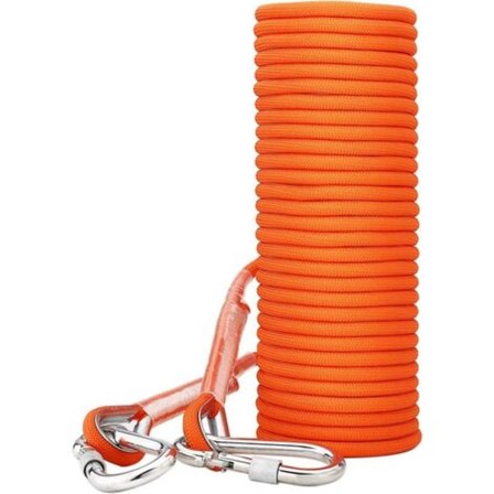 Klatretau Multifunksjonell Polypropylen Paracord Sele Tau 8 mm med Karabinkroker Oransje