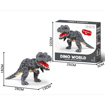 Dinosaurusrakennuspalikat – T-Rex & Velociraptor miniatyyrilelu
