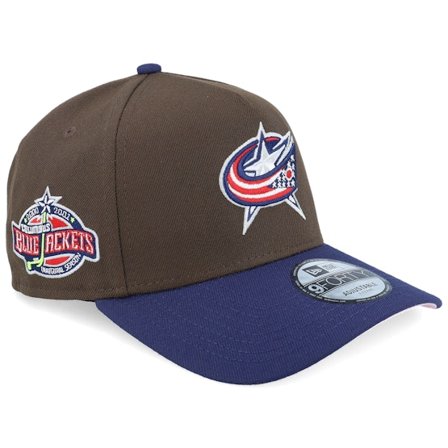 New Era - NHL Hnědý adjustable Kšiltovka - Hatstore Exclusive x Columbus Blue Jackets 9FORTY Inaugural Season 00-01 Brown/Navy A-Frame Adjustable @ 