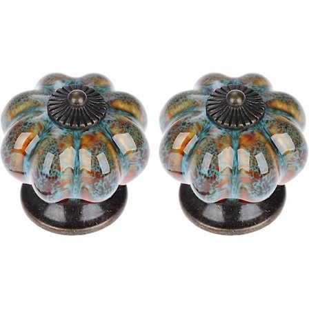 Lådhandtag Knoppar Draghandtag För Garderober Skåp Tillverkade Av Keramik Med Leopardskinn (2 St, Blå)