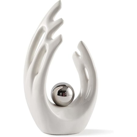 Fjs Moderni keraaminen patsas kodin koristeeksi olohuoneeseen, toimiston hyllykoristeet, ruokapöydän keskipiste, lahjoja syntymäpäiväksi