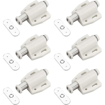 Magnetisk Dörrfångare Push Open Magnetisk Touch Lås Plast Mjuk Stängning Stark Fjäderbelastad Magnetisk Stängning