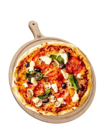 Dutchdeluxes Stor Solid Träskär- Och Serveringsbräda – Rund med handtag Horeca-godkänd Skärbrädor & brickor Brun M-L