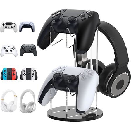 Universal Gamepad og Headset Holder, 2 i 1 Gamepad Holder, Stor