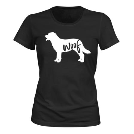 Dog Woof - T-SHIRT - DAME sort M