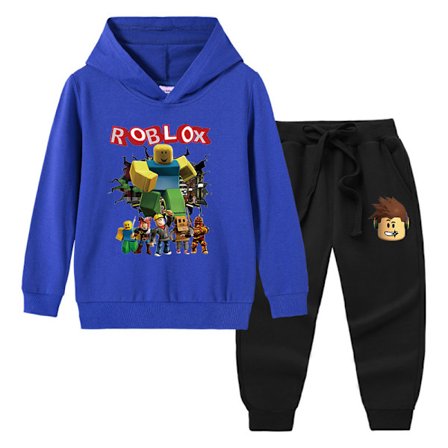 Roblox børnepasnings langærmet kostume - farve blå + sort -