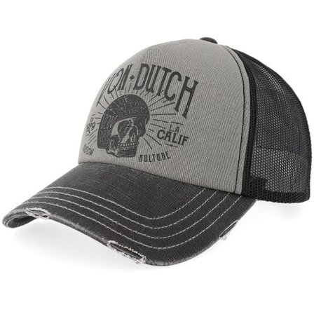 Von Dutch - Grå trucker Keps - Ride on the Storm Skull Charcoal Trucker @ Hatstore