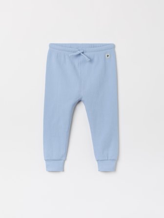 Polarn O. Pyret - Ribbed trousers with bee appliqué - 50 - Childrenswear - blue