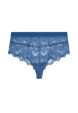 Understatement Lace Highwaist String Trosor Dam Blå S