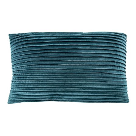 Dekorativ pude i fløjlsplissé 40x60cm – Petrol