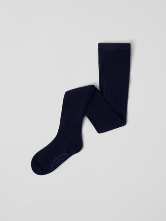 Ribbestrikket strømpebukse - 98|104 - barneklær - blue - Polarn O. Pyret