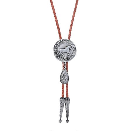 Västerländsk präglad hästhänge Bolotie Formell Casual Musikkonsert Bolo Slips Rodeos Halsduk Skjorta Halsduk Kostym Smycken Röd