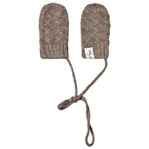 Little Jalo Wood Brown Knitted Baby Mittens 62/68 cm - Gloves and mittens - 62/68 cm - Brown