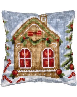 Broderikit Kudde Pepparkakshus - Vervaco