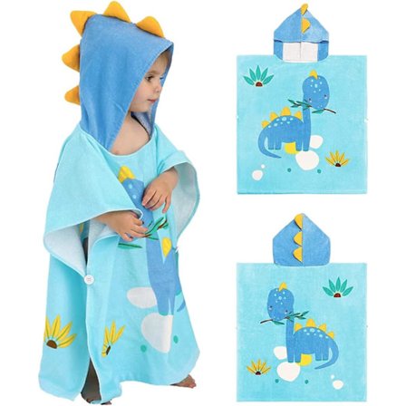 Herbivor dinosaurie børne poncho håndklæde strand poncho dyr bomuld