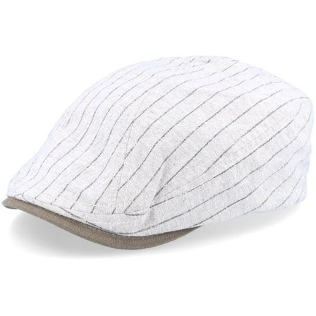 Upfront - Beige flatcap Keps - Dawson Sixpence Off White Flat Cap @ Hatstore