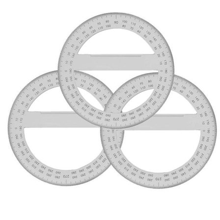 3 stk 360° Gradskive Svingarm Vinkellinjal Math Circle