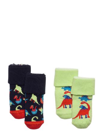 2-Pack Kids Dinos Terry Socks Socks & Tights Baby Socks Multi/mønstret Happy Socks