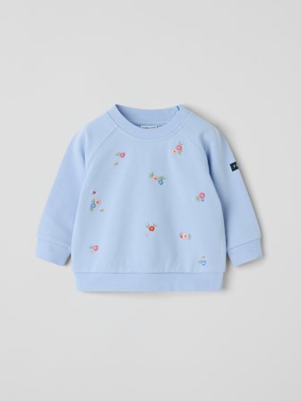 Polarn O. Pyret Sweatshirt blommor baby - 80 - barnkläder - blue