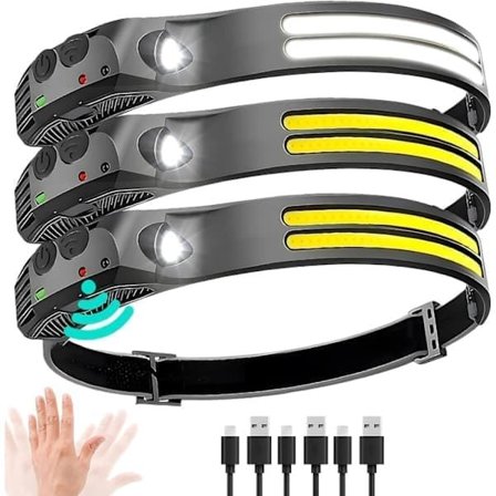 3-pak Genopladelig Pandelampe – Superlys Pandelampe med 1000 Lumen og 230° Bred Stråle