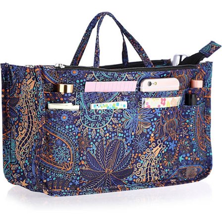 Painettu Sisälaukku Käsilaukku Lompakko Järjestäjä 13 Taskua Laajennettava Vuorauslaukku Pussi Vetoketjullinen Kassi Järjestäjä Hoitolaukku Sisälaukku