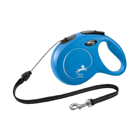Flexi - Rullebånd New Classic Cord 8m, M max 20kg, Blå - Hund - Halsbånd - ZOO.no