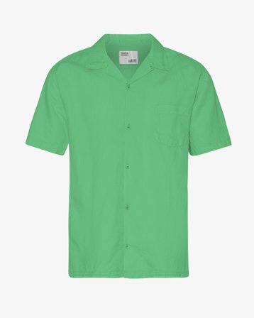 Linen Short Sleeved Shirt - Spring Green S