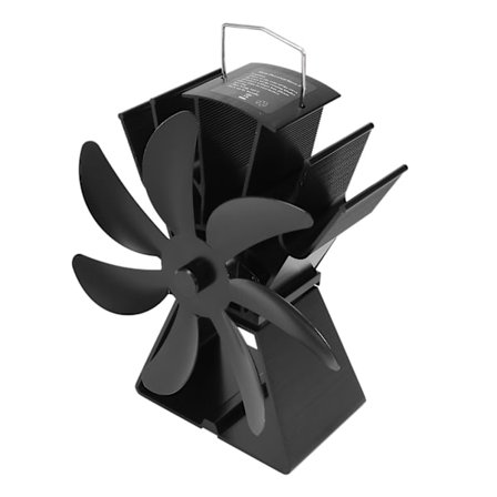 7-bladet termoelektrisk brændeovnsblæser sort pejsbrændstof brændeovn miljøvenlig stille blæser husholdningseffektivitet