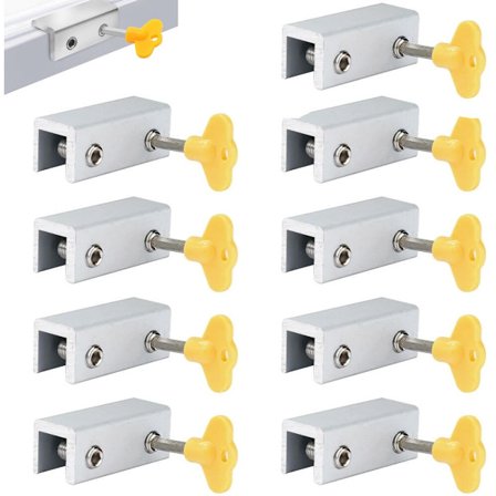 9-låse vindueslås - Justerbar skydevindueslås med nøgle - Velegnet til skydedøre og vinduer - 60 mm