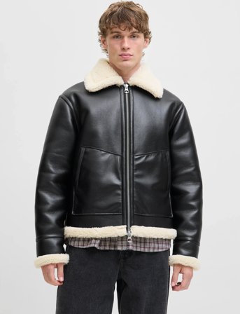 Jack & Jones Jorliverpool Aviator Jacket Sn - Black - M